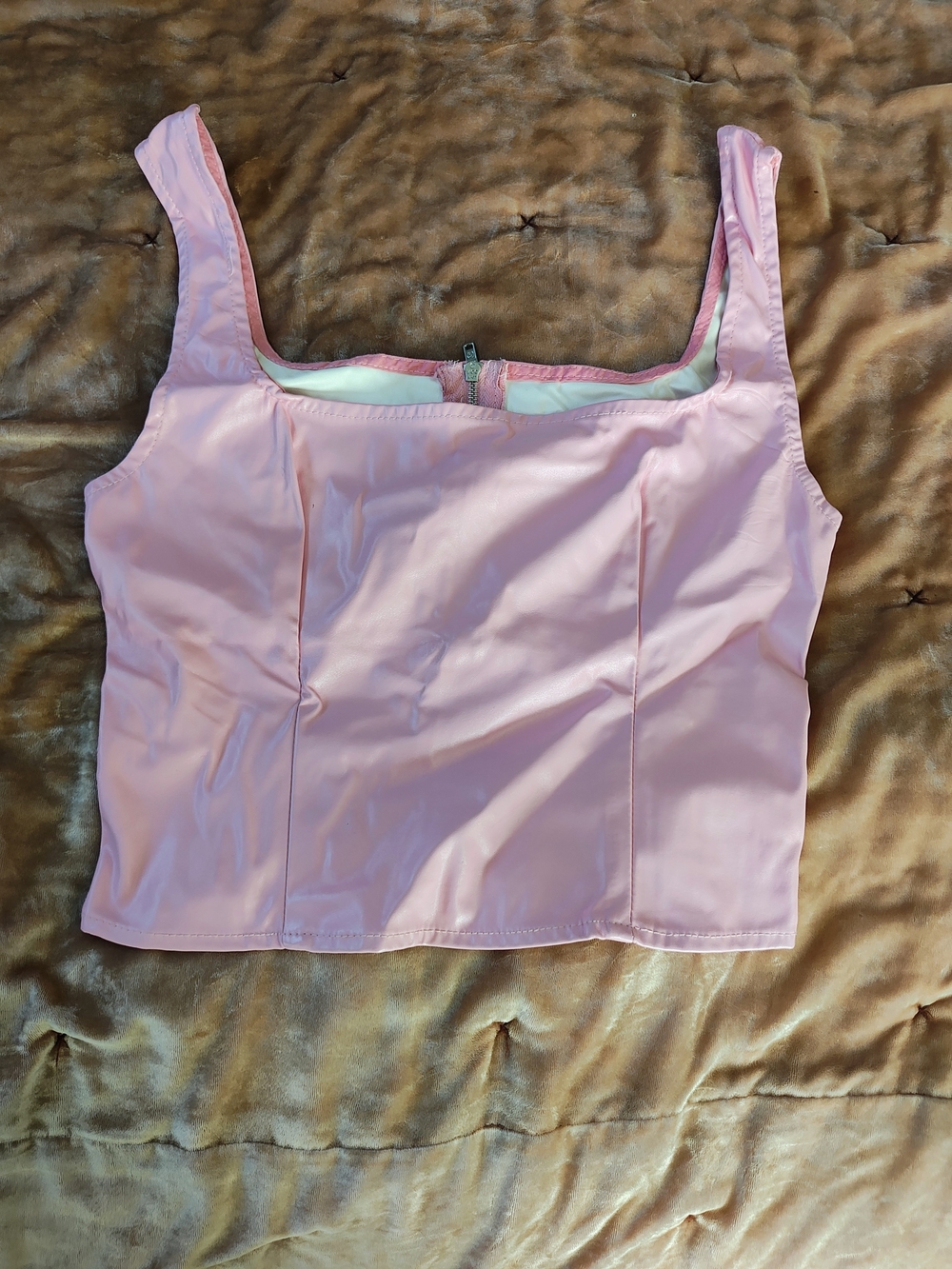 Source Unknown Soft Pink Square-Neck Crop Tank